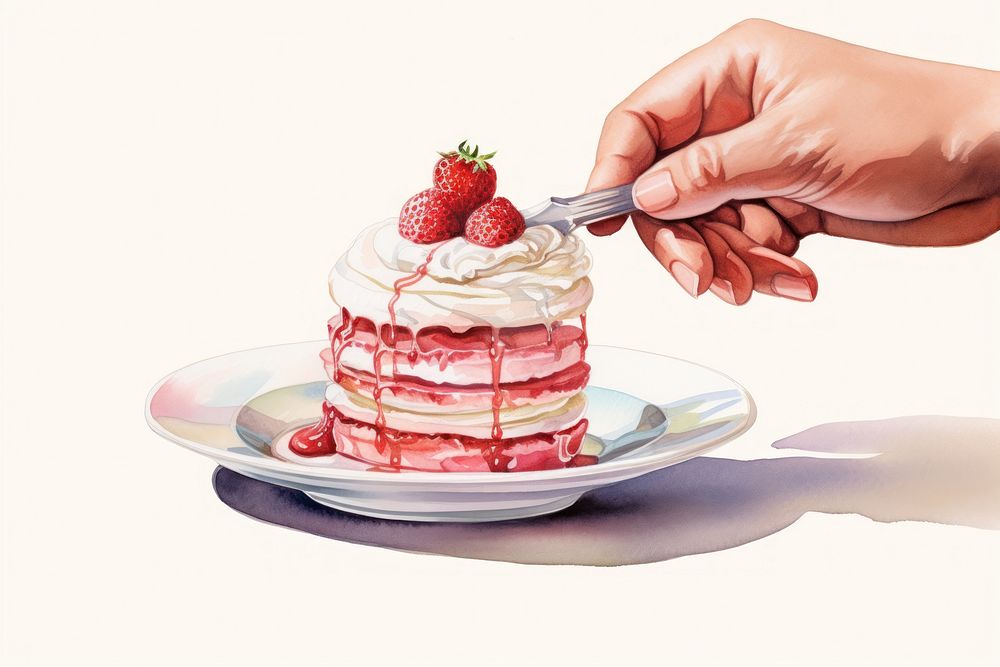 Hand cooking dessert berry cream fruit. AI generated Image by rawpixel.