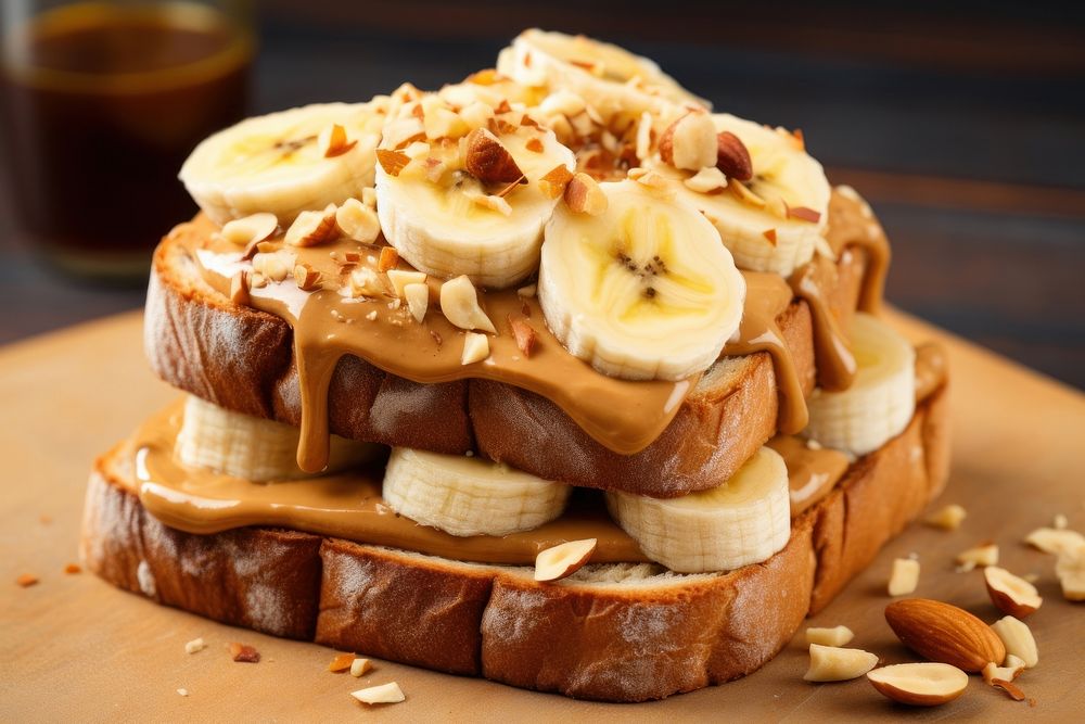 Banana toast food meal. 