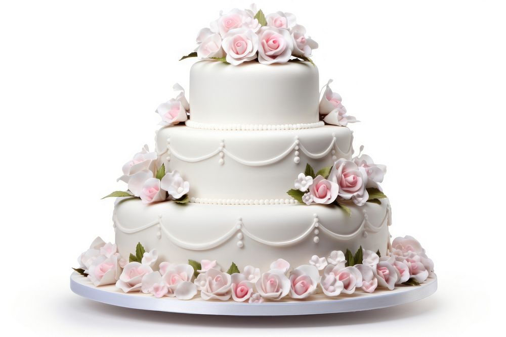 Wedding cake dessert icing cream. AI generated Image by rawpixel.