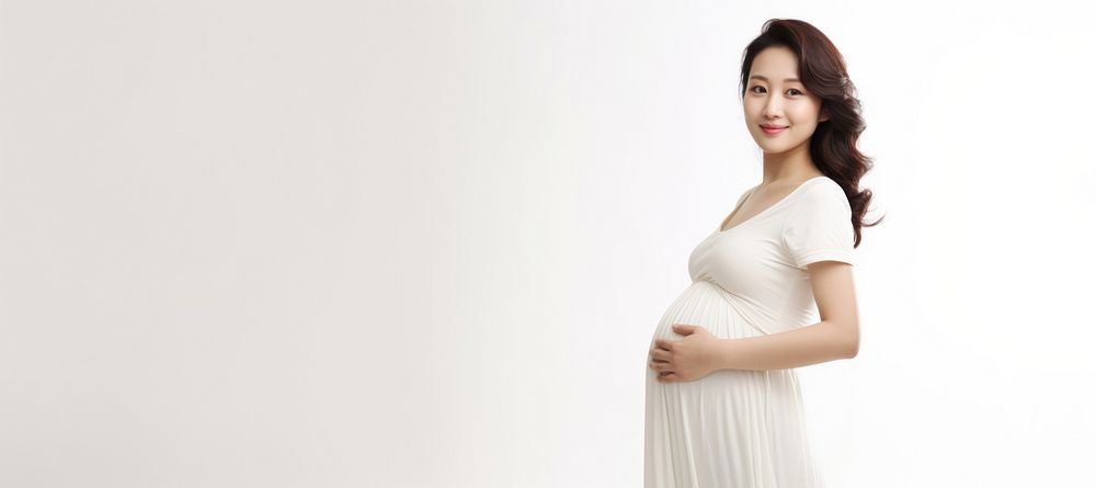 Young pregnant asian woman portrait fashion sleeve. AI generated Image by rawpixel.