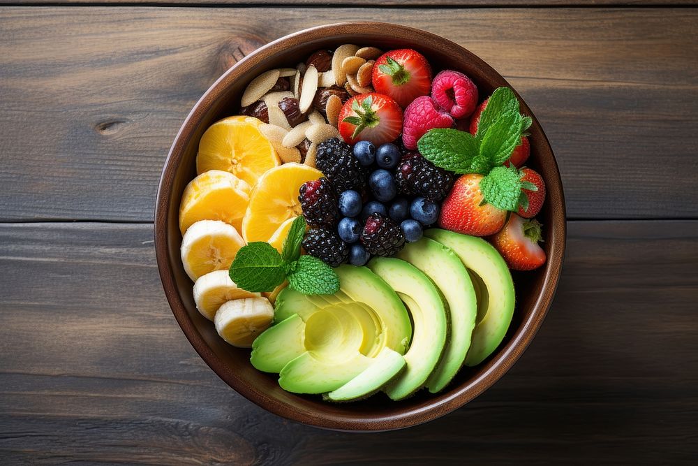 Fruit food bowl blueberry. AI generated Image by rawpixel.