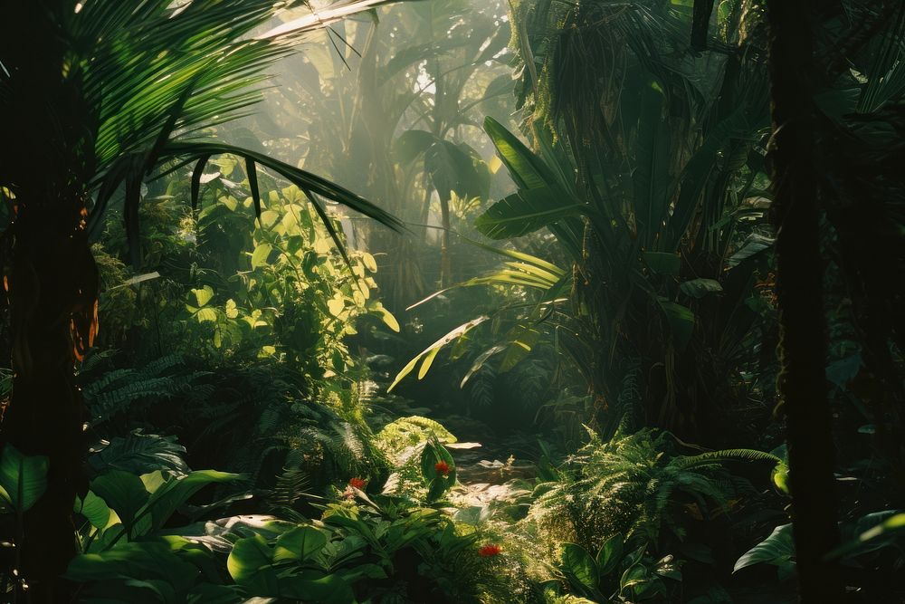 Daytime jungle vegetation outdoors woodland. AI generated Image by rawpixel.