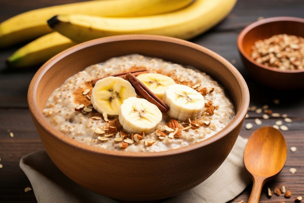 Banana breakfast spoon food. AI generated Image by rawpixel.