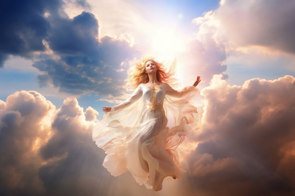 Outdoors fantasy nature angel. AI generated Image by rawpixel.