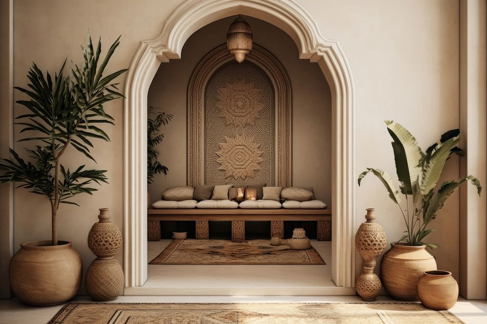 Entryway architecture plant spirituality. AI generated Image by rawpixel.