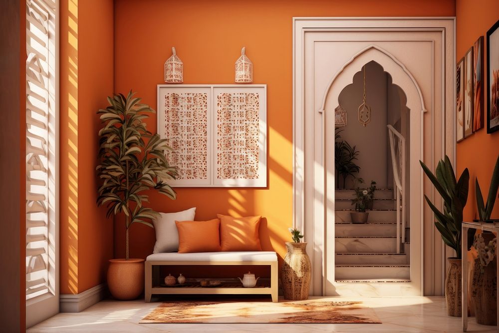 Entryway architecture furniture building. AI generated Image by rawpixel.