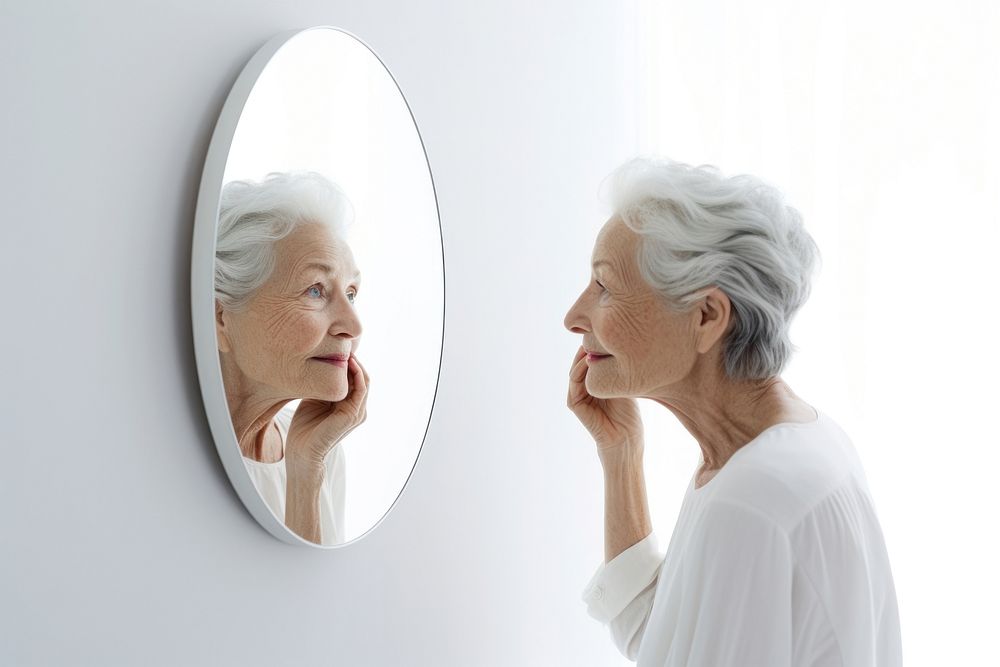 Old women's reflection, beauty, design resource. AI generated Image by rawpixel