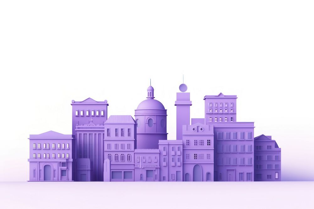Purple city architecture building. AI generated Image by rawpixel.