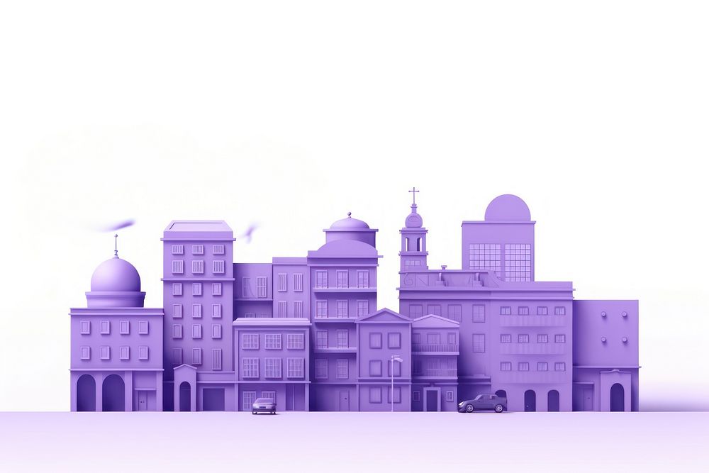 Architecture building purple city. AI generated Image by rawpixel.