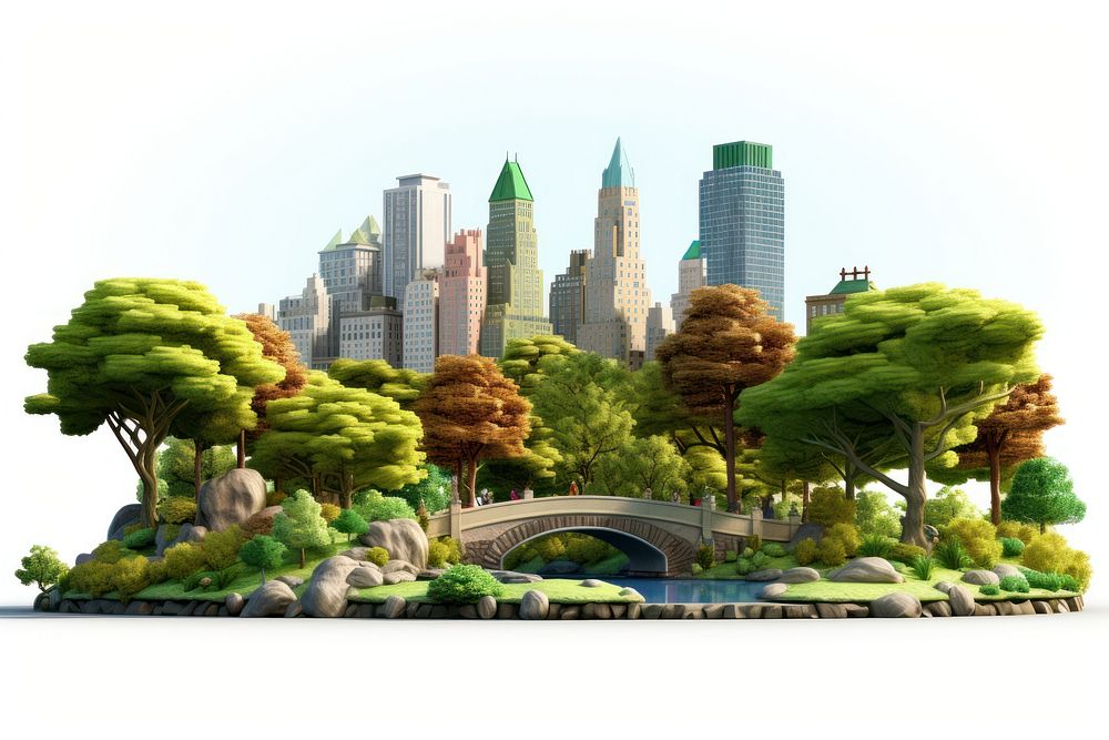 Central park architecture landscape cityscape. AI generated Image by rawpixel.
