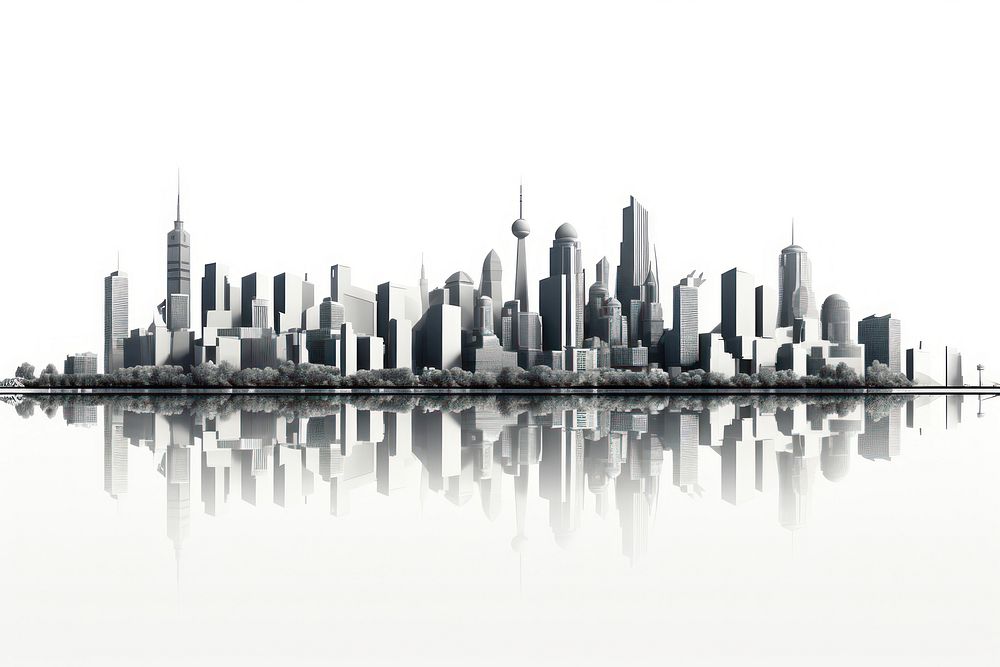 City silhouette architecture skyscraper cityscape. AI generated Image by rawpixel.