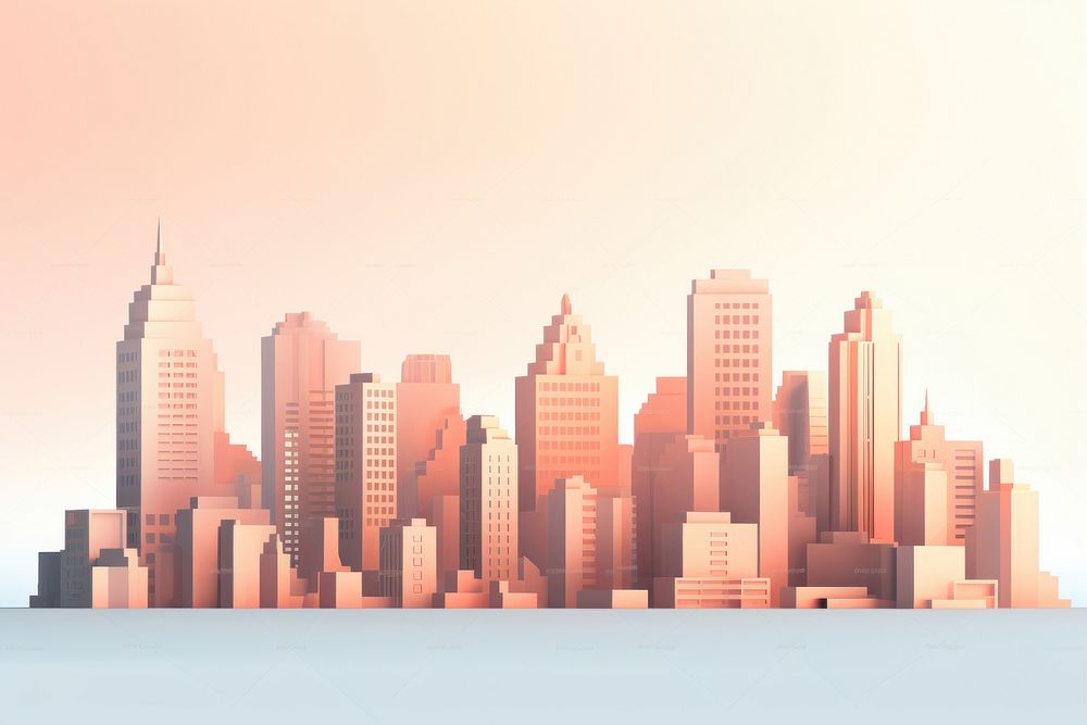 City silhouette architecture skyscraper metropolis. AI generated Image by rawpixel.