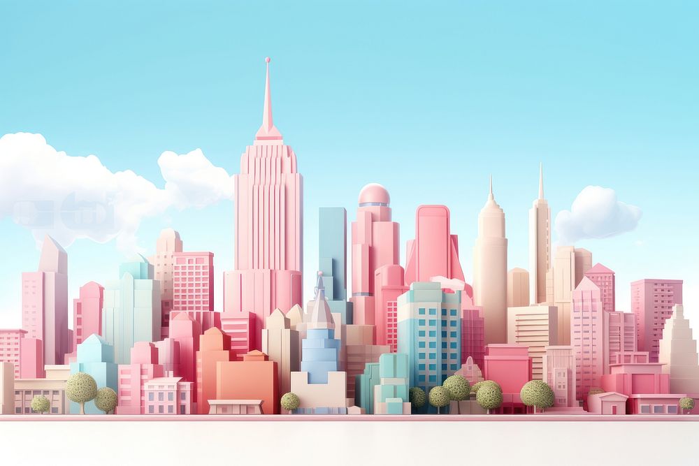City silhouette architecture metropolis skyscraper. AI generated Image by rawpixel.