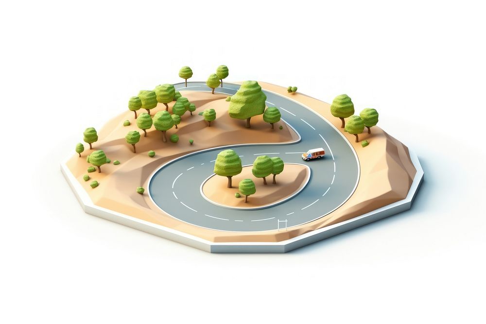 Highway road isometric car white background outdoors. AI generated Image by rawpixel.