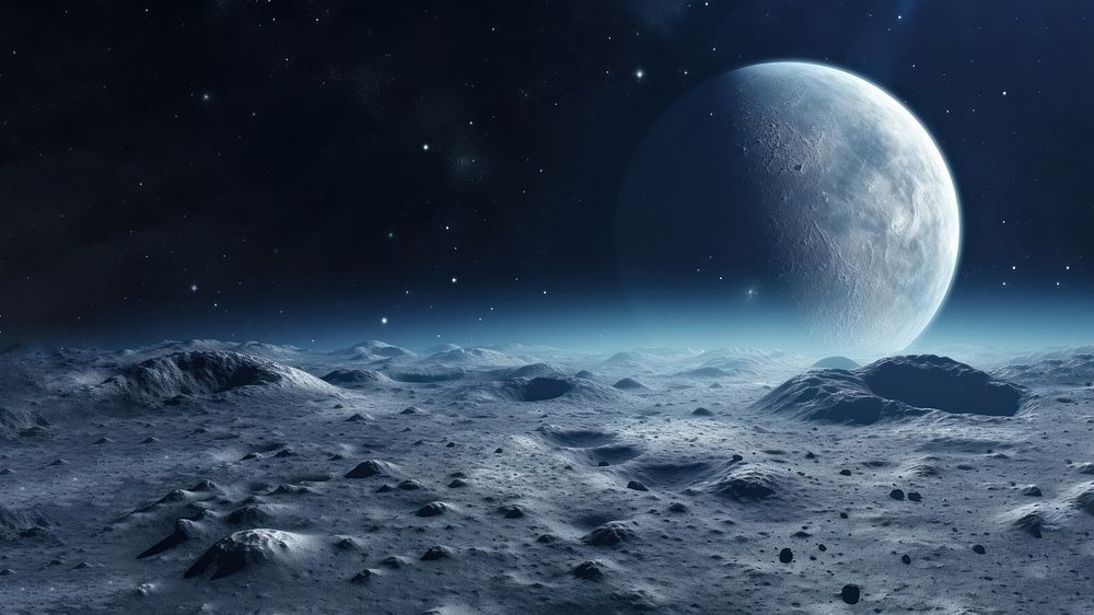 Moon astronomy universe outdoors. AI generated Image by rawpixel.. AI generated Image by rawpixel.