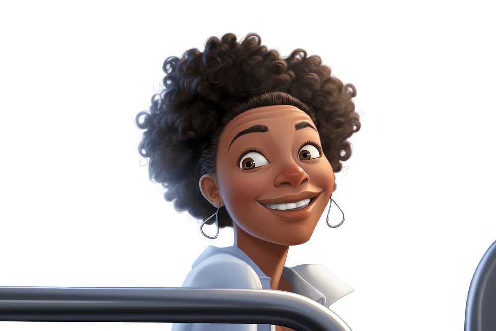 Sixty african american female cartoon adult hairstyle. AI generated Image by rawpixel.