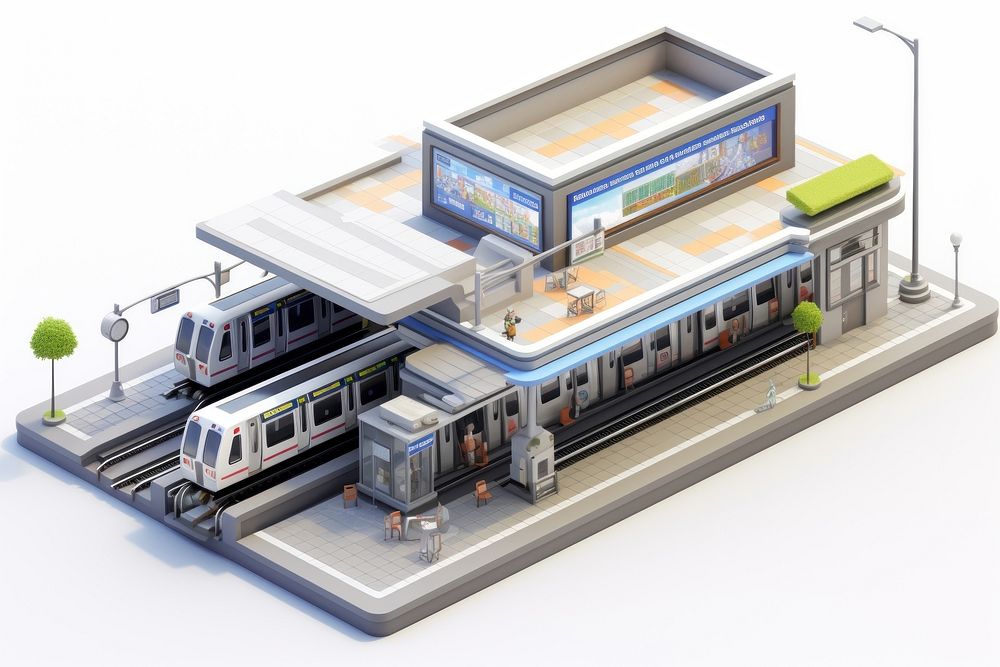 Subway station isometric vehicle train car. AI generated Image by rawpixel.
