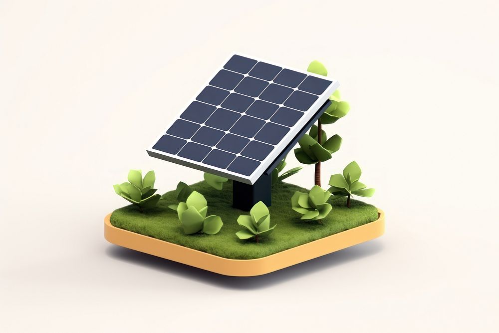 Solar panel outdoors plant sun. AI generated Image by rawpixel.