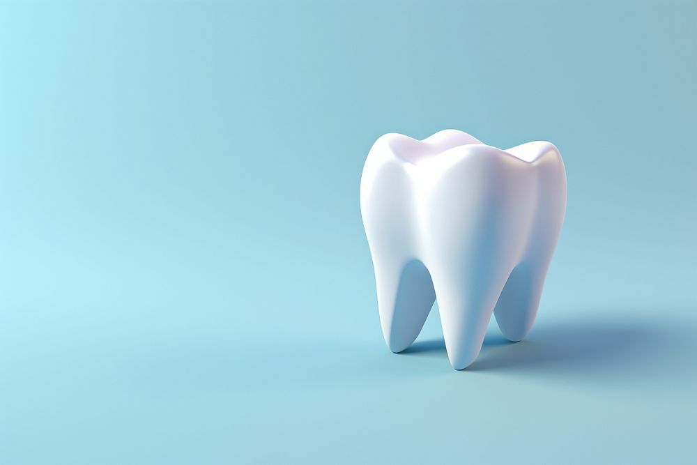 Tooth model on light blue background. AI generated image by rawpixel.