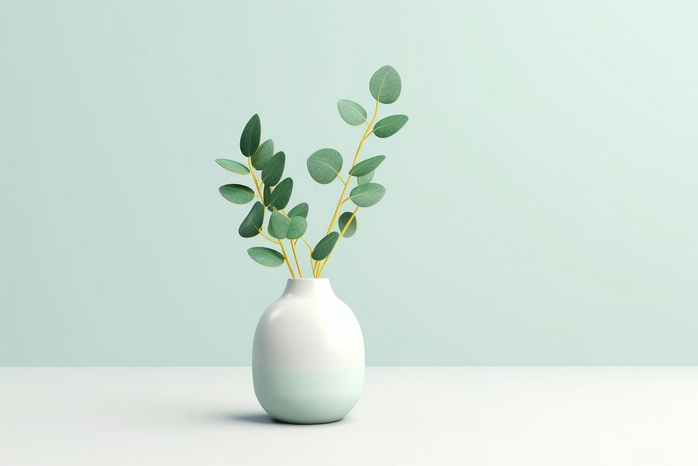 Vase plant leaf decoration. AI generated Image by rawpixel.