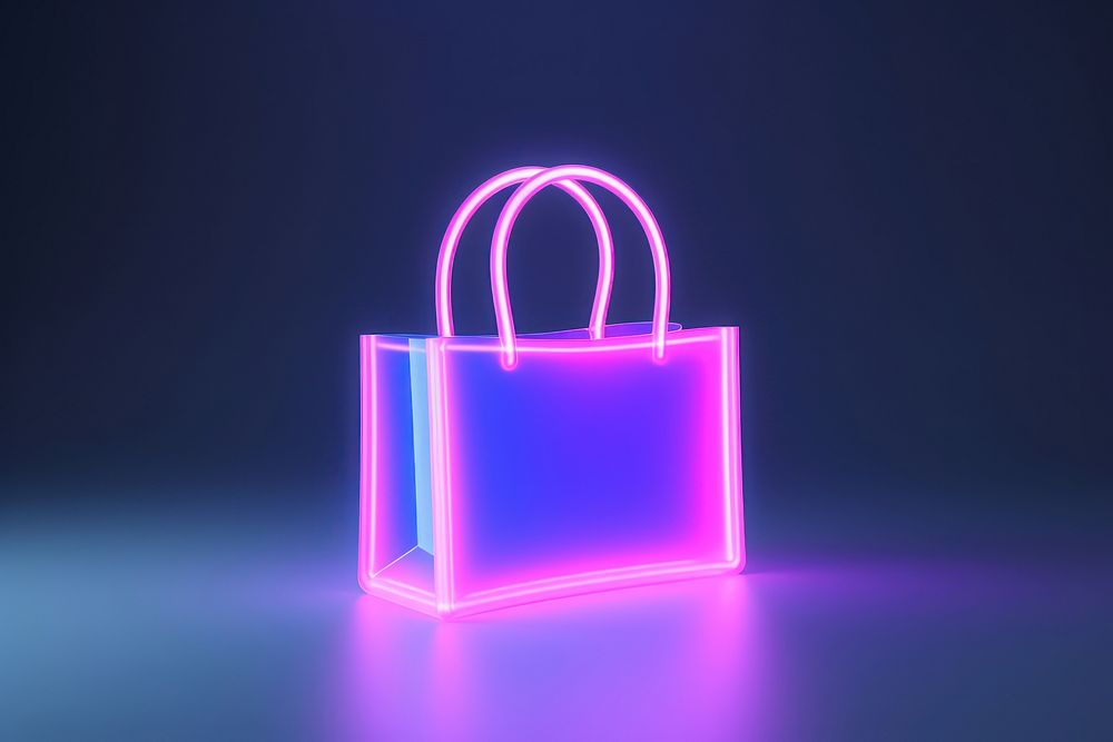 Bag handbag light neon. AI generated Image by rawpixel.