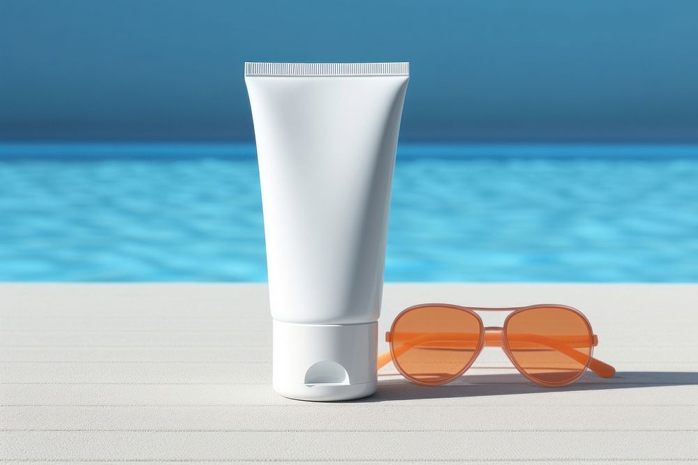 Sunscreen glasses bottle. AI generated Image by rawpixel.