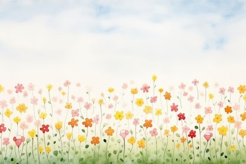 Faded minimal spring flower field backgrounds grassland outdoors. AI generated Image by rawpixel.