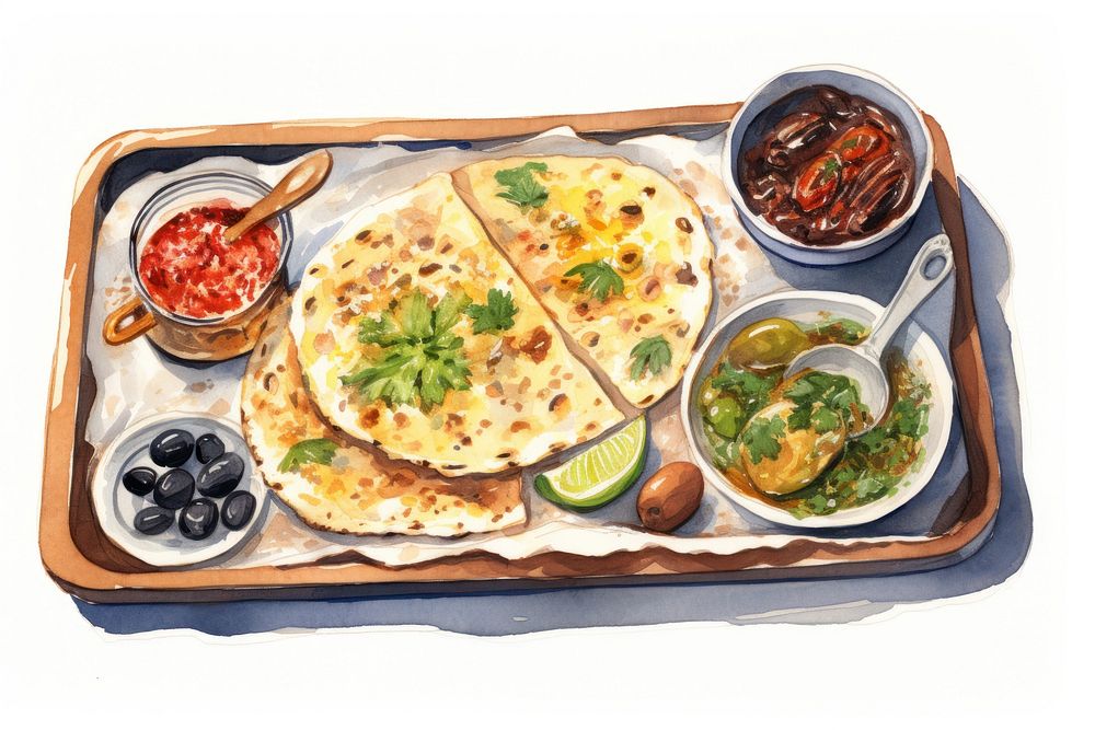 Arab food lunch meal white background. AI generated Image by rawpixel.