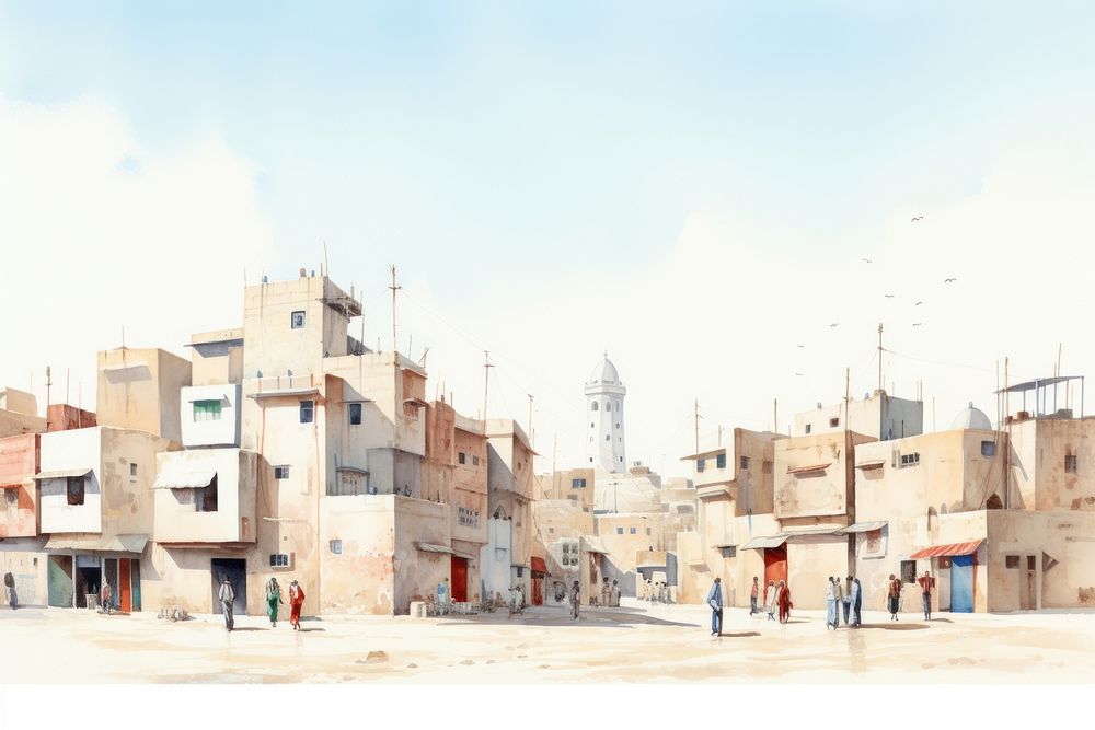 Arab urban city architecture outdoors building. AI generated Image by rawpixel.