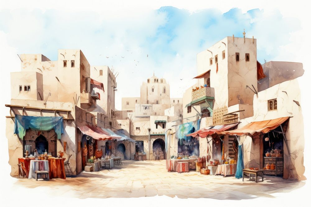 Arabian market architecture outdoors building. AI generated Image by rawpixel.