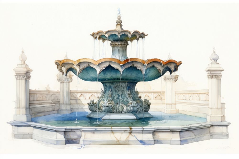 Arabian style fountain architecture water creativity. AI generated Image by rawpixel.