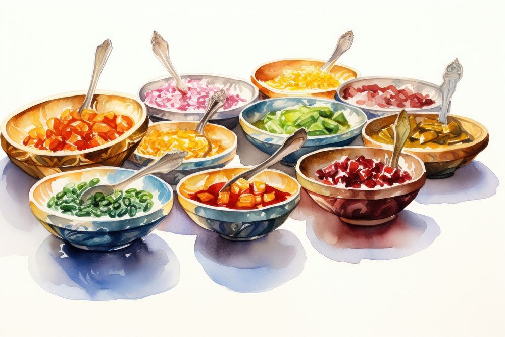 Arabian style silverware dishes spoon bowl food. AI generated Image by rawpixel.