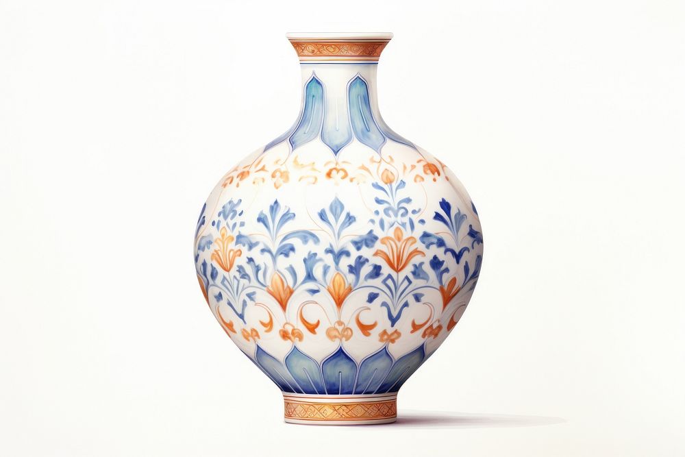 Arabian style vase porcelain pottery art. AI generated Image by rawpixel.