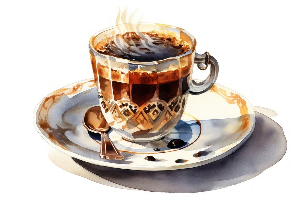 Arabic coffee saucer spoon drink. 