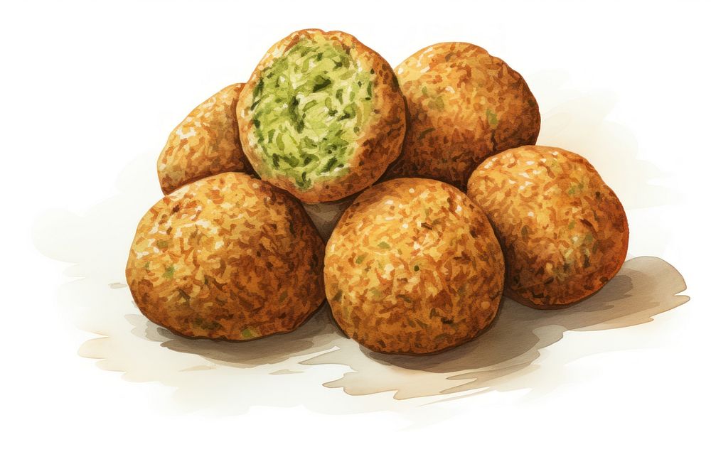 Arabic falafel bread food white background. AI generated Image by rawpixel.