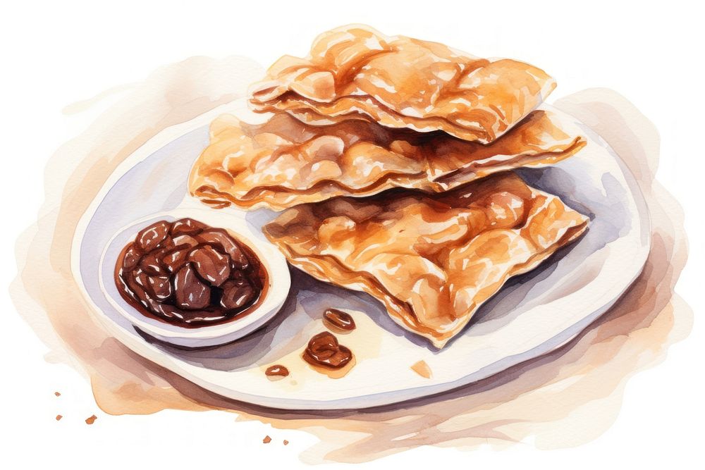 Arabic snack pancake bread plate. AI generated Image by rawpixel.