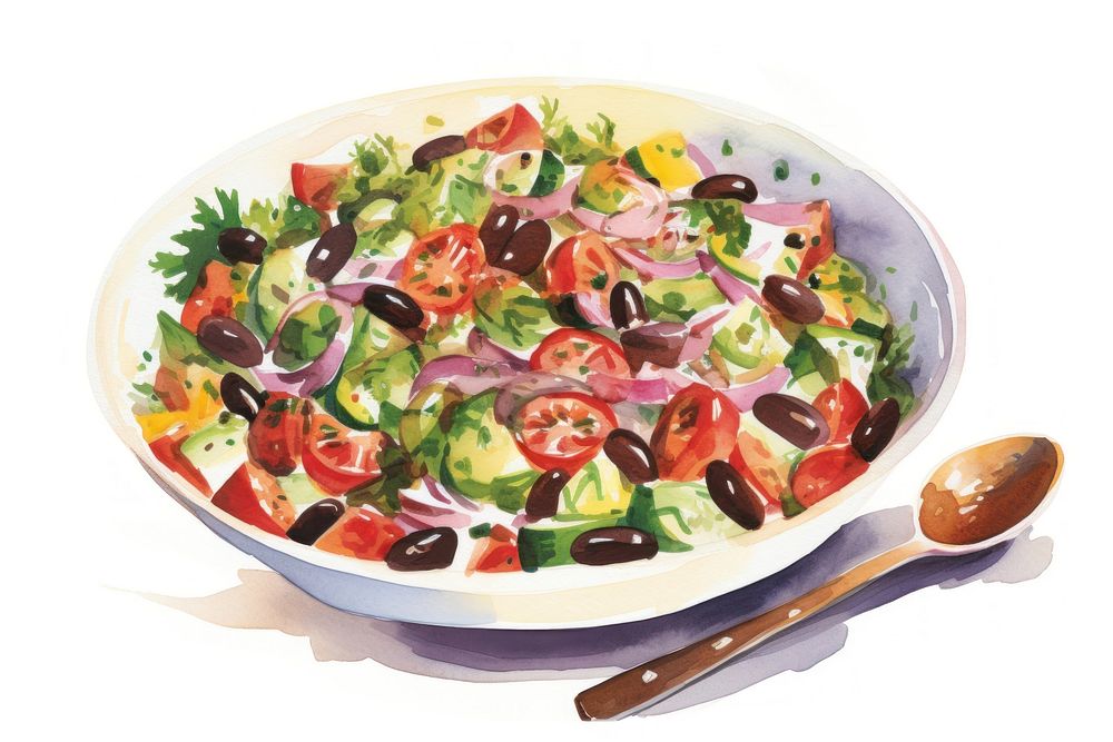 Arabic salad plate food meal. AI generated Image by rawpixel.