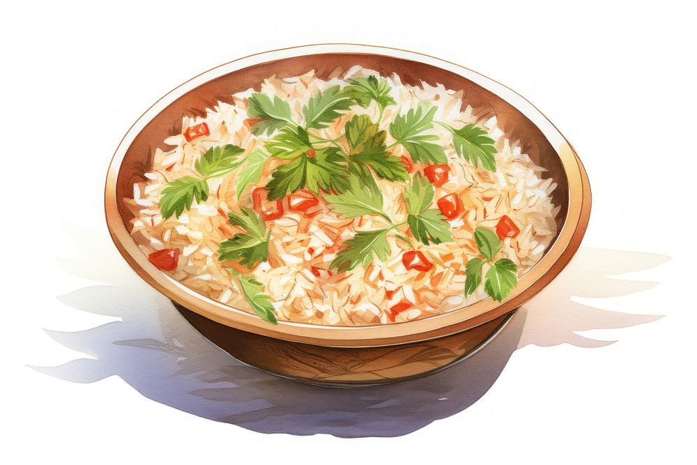 Arabic rice dish food meal bowl. AI generated Image by rawpixel.