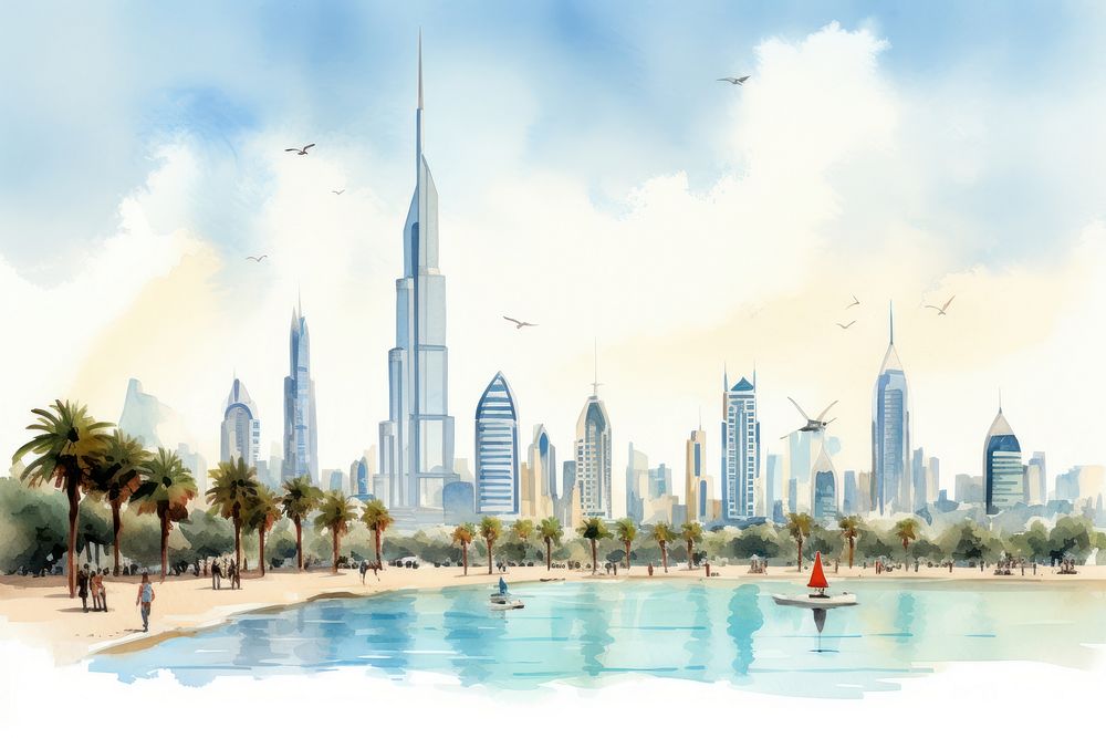 Dubai city architecture landscape cityscape