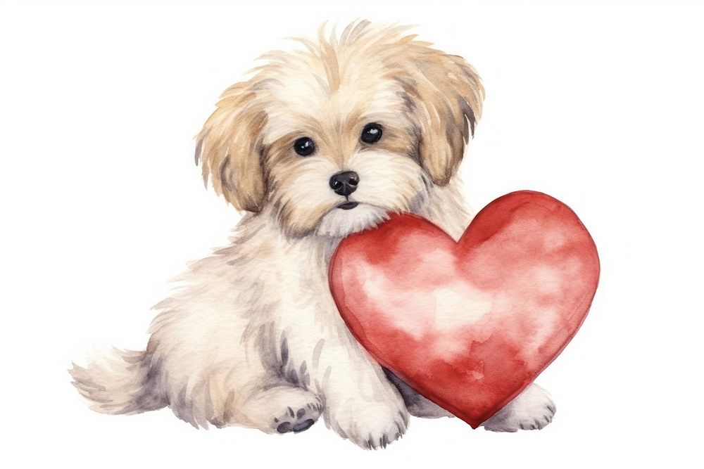 Puppy mammal animal heart. AI generated Image by rawpixel.