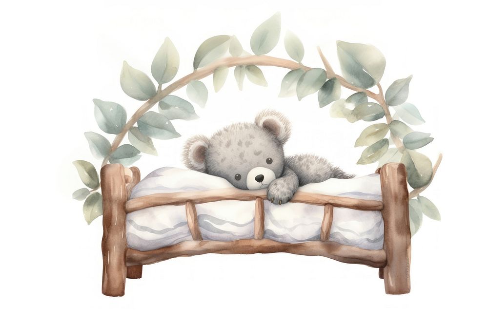 Furniture koala toy bed. AI generated Image by rawpixel.