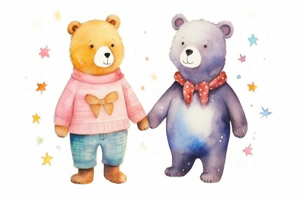 Lgbtq cute animal couple toy white background representation. 