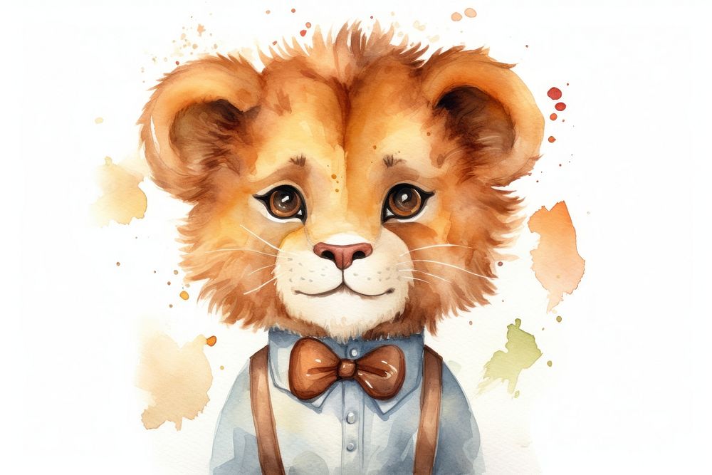 Lion saleman portrait mammal animal. AI generated Image by rawpixel.