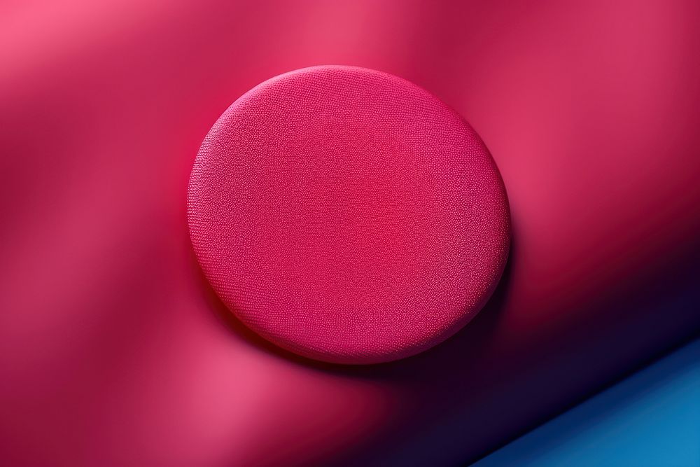 Badge backgrounds textured magenta. 