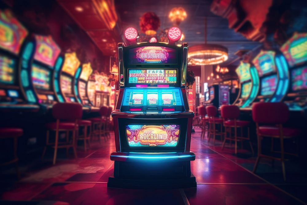 Slot machine casino nightlife gambling. AI generated Image by rawpixel.