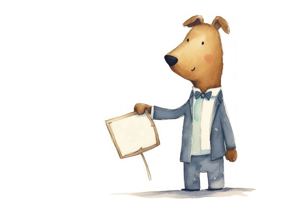 Dog salesperson greeting cartoon mammal text. AI generated Image by rawpixel.
