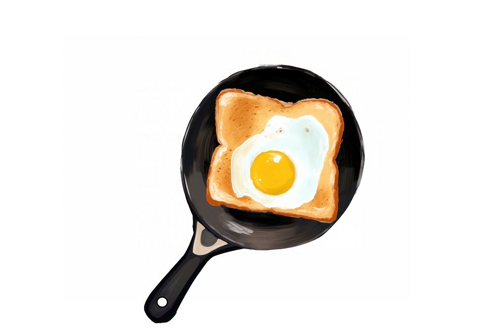 Egg Toast food white background refreshment. AI generated Image by rawpixel.