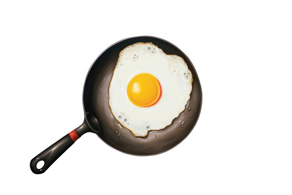 Pan fried egg white background. AI generated Image by rawpixel.