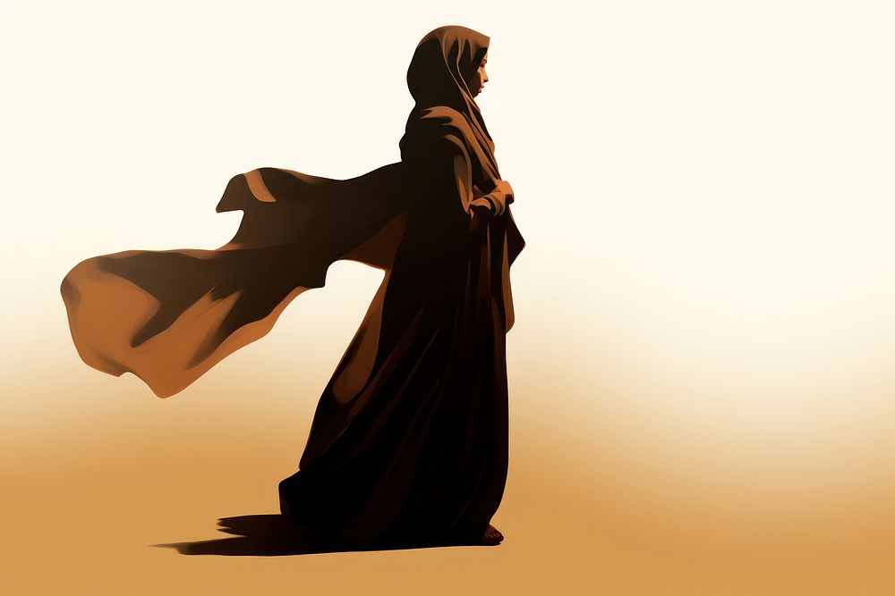 Arab muslim woman silhouette adult black. AI generated Image by rawpixel.