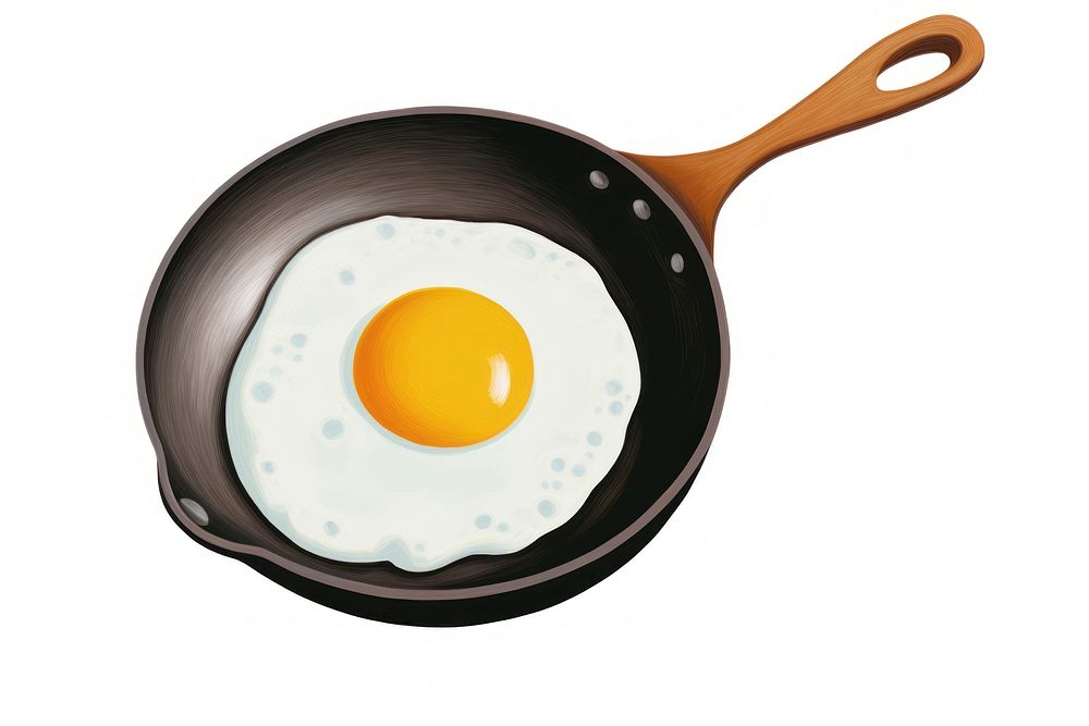 Fried egg wok white background appliance. AI generated Image by rawpixel.